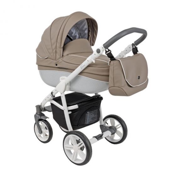 Бебешка количка 2в1 BASS CAPPUCCINO ECO/WHITE - ROAN