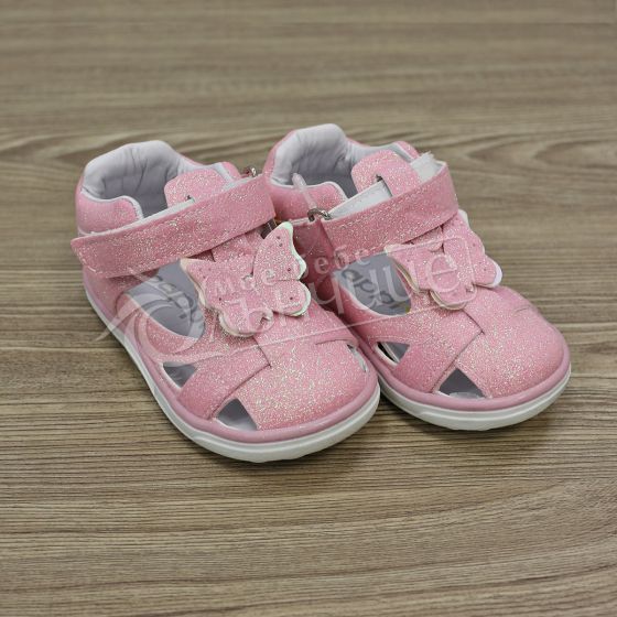Детски анатомични сандали Pink Butterflies - Pappix