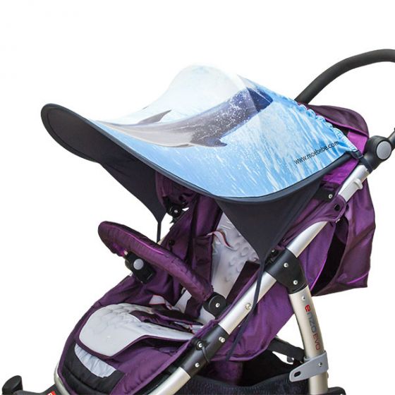 Дизайнерски двулицев сенник за бебешка количка с UV защита - Dolphin