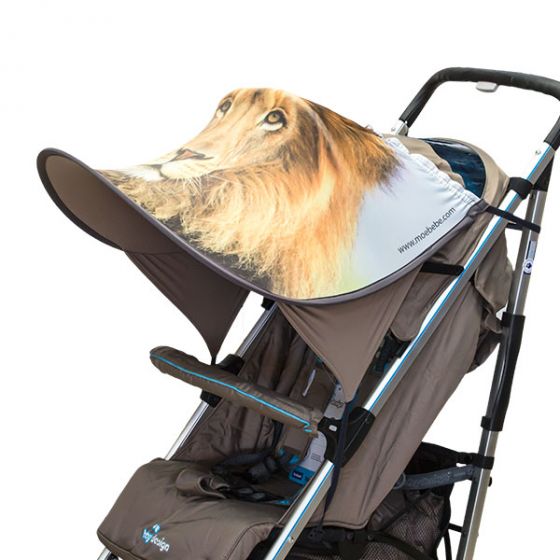 Дизайнерски двулицев сенник за бебешка количка с UV защита - Lion