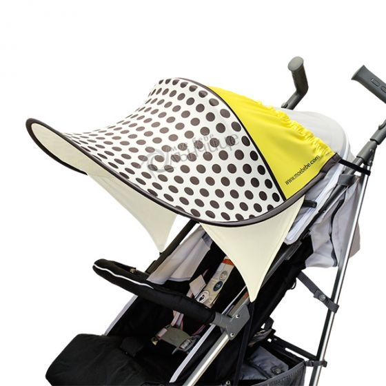 Дизайнерски двулицев сенник за бебешка количка с UV защита - Glamour Yellow