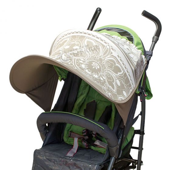 Дизайнерски двулицев сенник за бебешка количка с UV защита - Lace