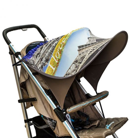 Дизайнерски двулицев сенник за бебешка количка с UV защита - Paris