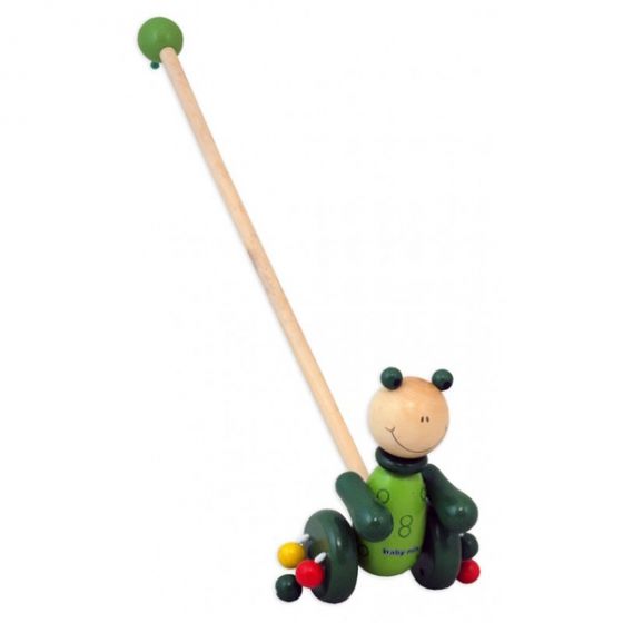 Дървена играчка за бутане Froggy Frog - BABY MIX