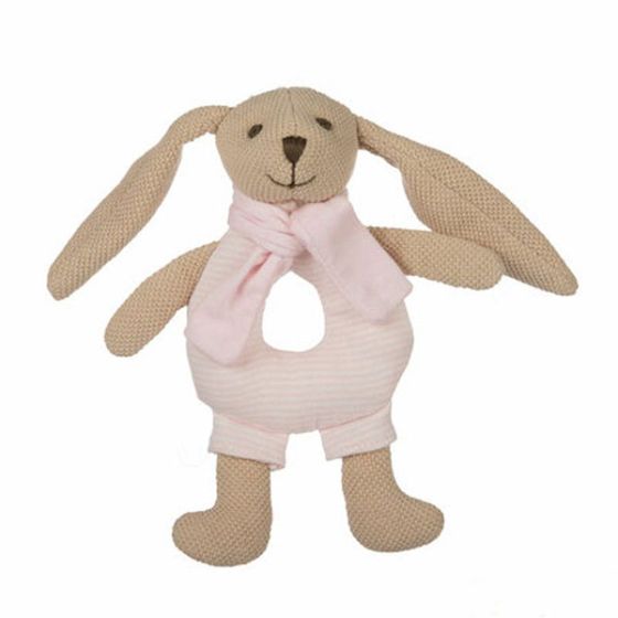 Мека играчка с дрънкалка Bunny - Canpol - розов
