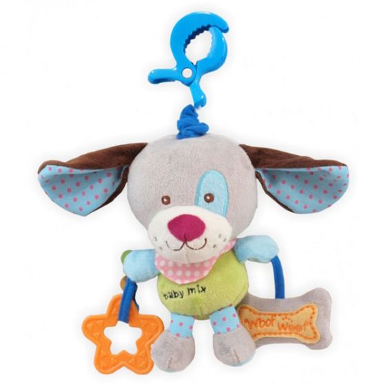 Плюшена музикална играчка Куче с кокал – BABY MIX 