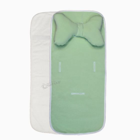 Подложка за количка с възглавница и хавлиен гръб - Green