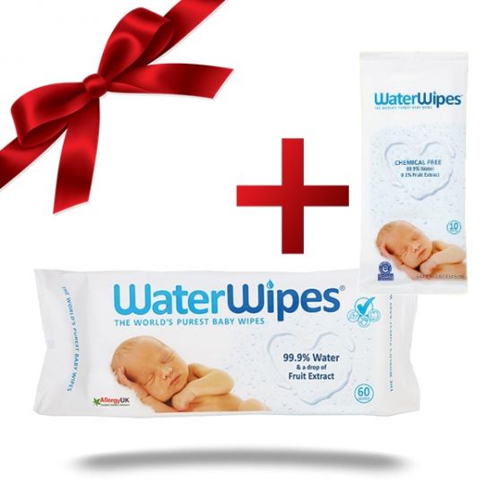 Промо пакет 60+10 почистващи мокри кърпички - Water Wipes