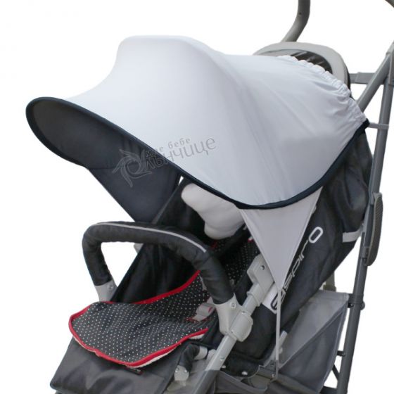 Двулицев сенник за количка с UV защита - Grey