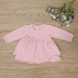 Бебешка рокля с дълъг ръкав Ruffle - Topolino - розов