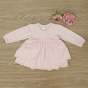 Бебешка рокля с дълъг ръкав Ruffle - Topolino - светло розов