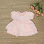 Бебешка рокля с къс ръкав Ажур - розов