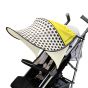 Дизайнерски двулицев сенник за бебешка количка с UV защита - Glamour Yellow