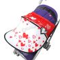 Дизайнерски двулицев сенник за бебешка количка с UV защита - Hearts
