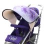 Дизайнерски двулицев сенник за бебешка количка с UV защита - Purple