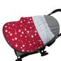 Дизайнерски двулицев сенник за бебешка количка с UV защита - Starry Dreams Red