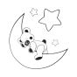 Бебешко легло Киара - 60/120 Grey - Мече с луна