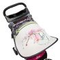 Дизайнерски двулицев сенник за бебешка количка с UV защита - Орхидея