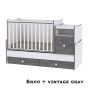 Трансформиращо бебешко легло TREND PLUS - Бяло + Vintage gray