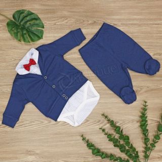 Елегантен комплект за бебе с папийонка и риза