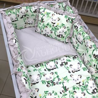 Спален комплект с обиколници - Green Panda