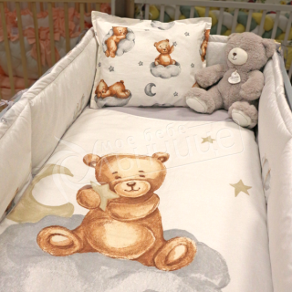Спален комплект от девет части - Teddy Bear - Сив