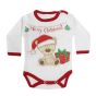 Боди дълъг ръкав - Christmas Bear White
