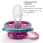 Комплект от 2 броя ортодонтични залъгалки, Ultra Air 18m+, Philips AVENT -  декорация Слонове и Надпис, розово