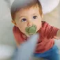 Комплект от 2 броя ортодонтични залъгалки, Ultra Soft 18m+, Philips AVENT - Зелено и Оранжево 