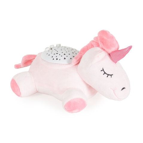 Лампа и проектор с бял шум Poppy - плюшен Еднорог