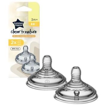 Биберони за шише Tommee Tippee Easi-Vent, 3м+, Med Flow