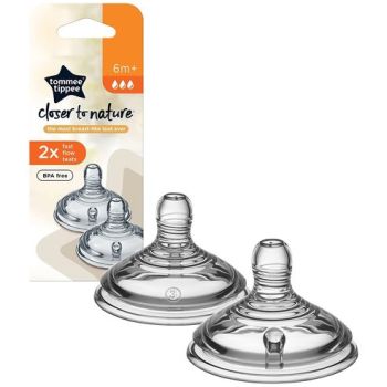 Биберони за шише Tommee Tippee Easi-Vent, 6м+, Fast Flow