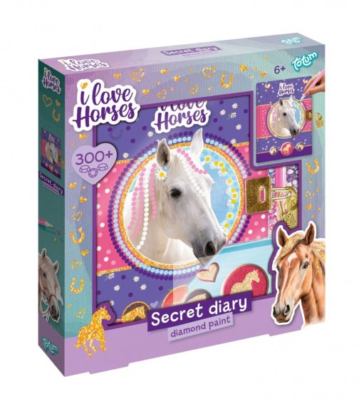 Творчески комплект Декорирай сам таен дневник с диаманти I Love Horses - Totum