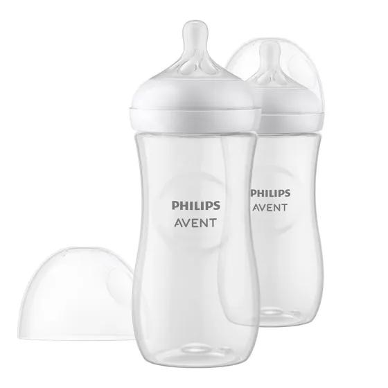 Комплект за хранене от 2 броя шишета Natural Response с биберон 3м+, 330мл - Philips Avent