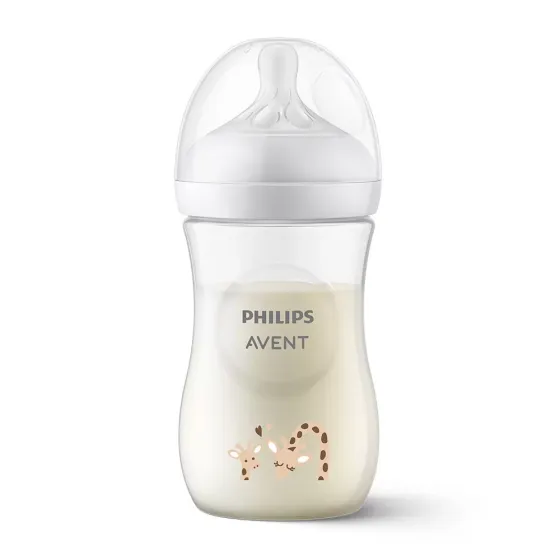 Шише за хранене Natural Response 3.0 с биберон 1м+, 260мл - Philips AVENT - Жирафи