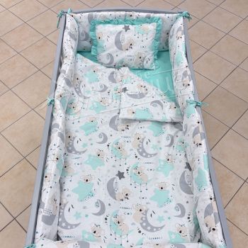 Спален комплект с обиколници - Starry Bear Mint