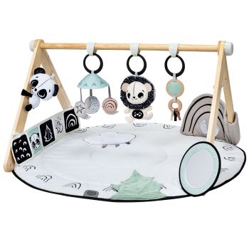Активна гимнастика Luxe Gymini Black&White D&eacute;cor с дървена арка - Tiny Love