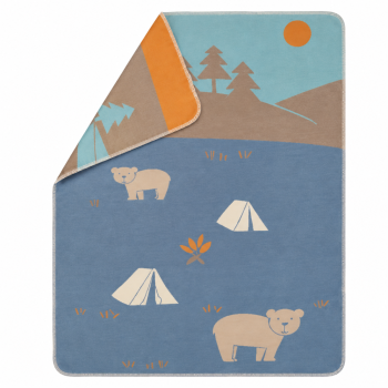 Бебешко памучно одеяло 70x90 см - Camping, Blue