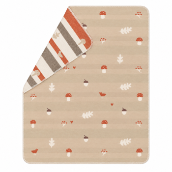 Бебешко памучно одеяло 70x90 см - Forest Friends, Beige