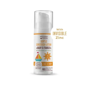 Био слънцезащитен лосион "Baby & Family" SPF 30 - invisible zinc - Wooden Spoon