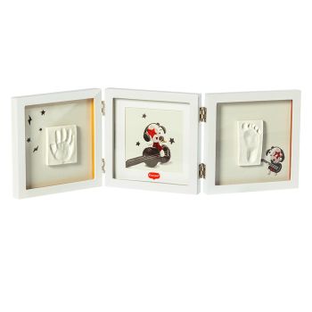 Бяла фото рамка за снимка + два отпечатъка на ръчичка и краче - Tiny Love