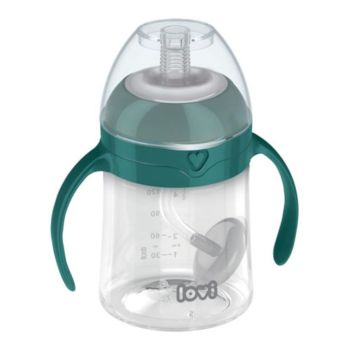 Чаша със сламка Beginner 6м+, 150 мл., зелена - Lovi