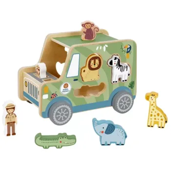 Дървена играчка сортер Джип - Animals