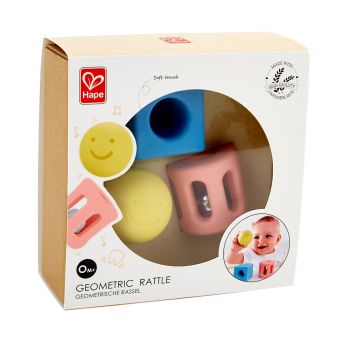 Бебешка дрънкалка Геометрични фигури, 3 части – Hape