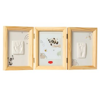 Дървена фото рамка за снимка + два отпечатъка на ръчичка и краче - Tiny Love