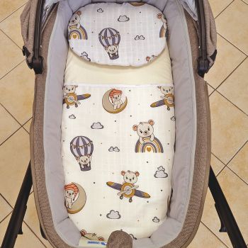 Летен комплект за количка Bear in the sky - Муселин
