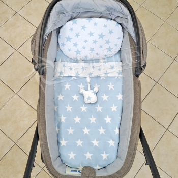 Двулицев летен комплект за количка - Blue Stars 
