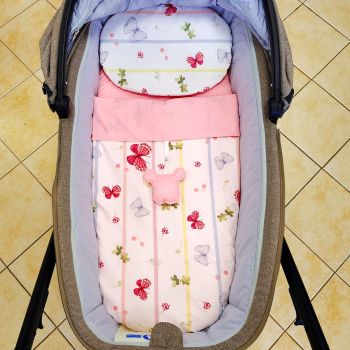 Двулицев летен комплект за количка Butterfly Strips