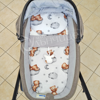 Двулицев летен комплект за количка - Little Teddy Bear