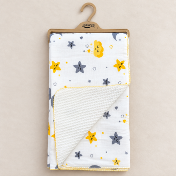 Двулицева муселинова пелена Vintage 100x100 см - Sleepy Stars